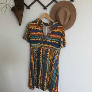 Vintage 70s zip up mini dress